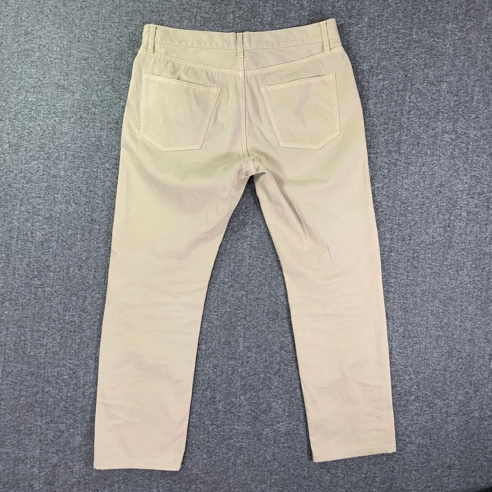 Sid Mashburn Pants Men 34x28 Slim Straight 5 Pocket Trousers Beige Italy Button